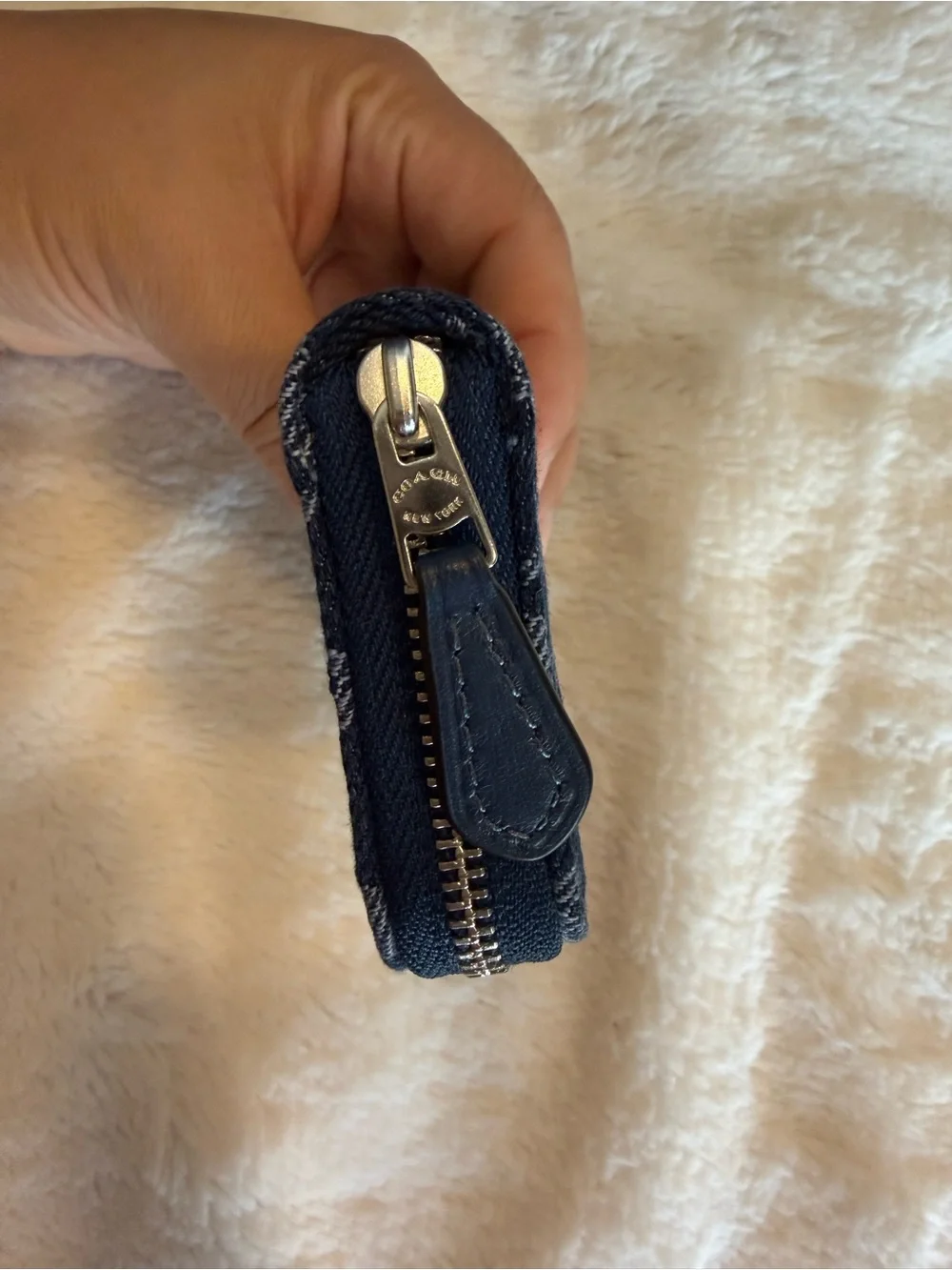 Coach Washed Denim Essential Small Zip Wallet ONLY